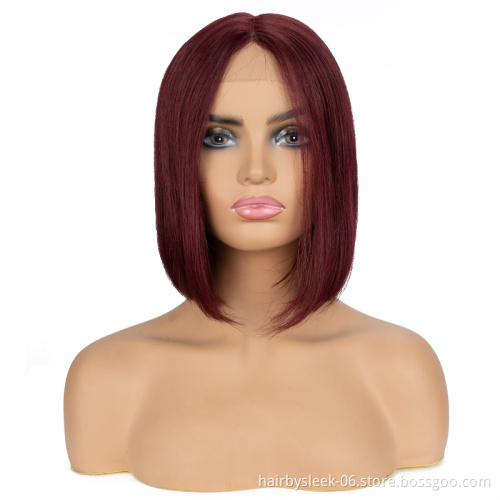Short Bob Wig women Vendors Brazilian Remy Hair Straight Pre Plucked Black Brown Wig Human Hair Lace Front Wigs